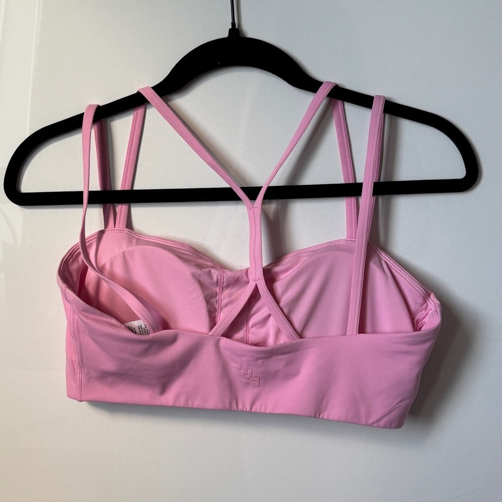 Pink Strappy Athletic Bralette with Double Back Straps - Picture 4 of 5